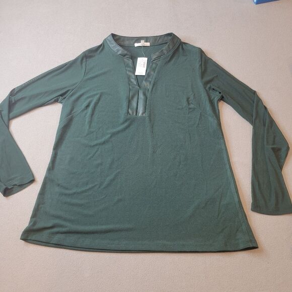 Maurices Green Shirt Mesh Long Sleeves Top Size Large - Picture 1 of 7